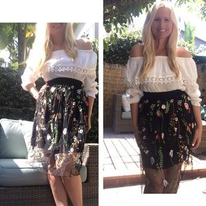 🥂Lovely Floral Embroidered Tulle Skirt 🤩 Sale
